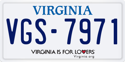 VA license plate VGS7971