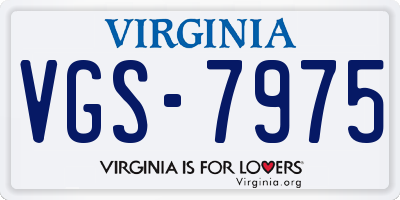VA license plate VGS7975