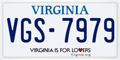 VA license plate VGS7979