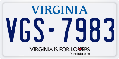 VA license plate VGS7983