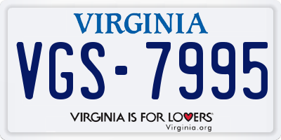 VA license plate VGS7995