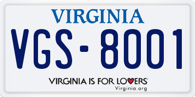 VA license plate VGS8001