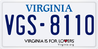 VA license plate VGS8110