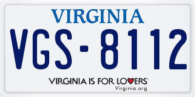 VA license plate VGS8112