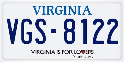 VA license plate VGS8122
