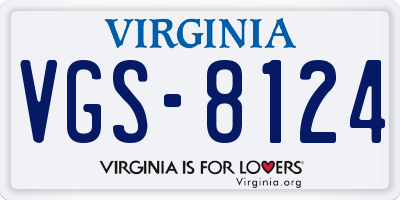 VA license plate VGS8124