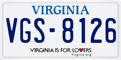 VA license plate VGS8126