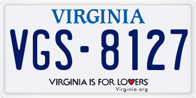 VA license plate VGS8127