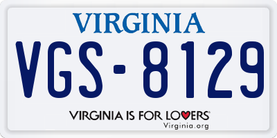 VA license plate VGS8129