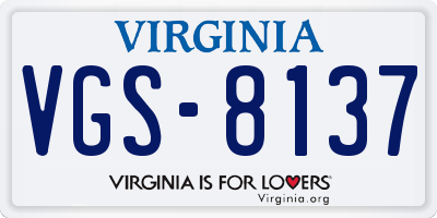 VA license plate VGS8137