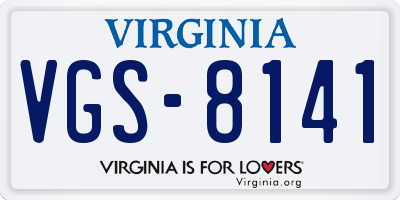 VA license plate VGS8141