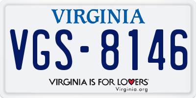 VA license plate VGS8146