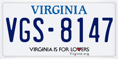 VA license plate VGS8147