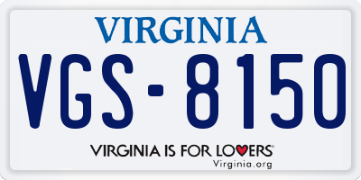VA license plate VGS8150