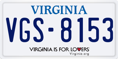 VA license plate VGS8153