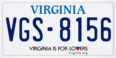 VA license plate VGS8156