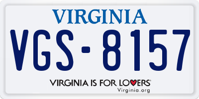 VA license plate VGS8157