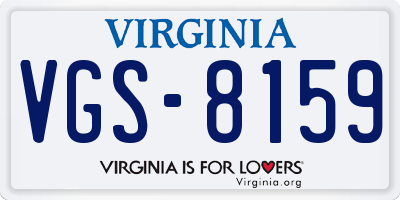 VA license plate VGS8159