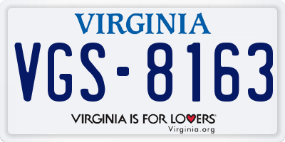VA license plate VGS8163