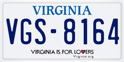 VA license plate VGS8164