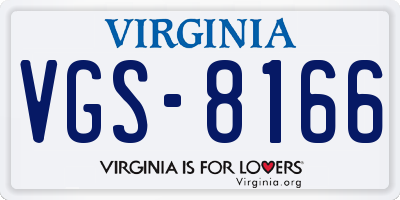 VA license plate VGS8166