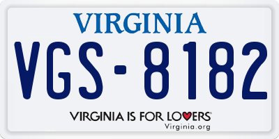 VA license plate VGS8182