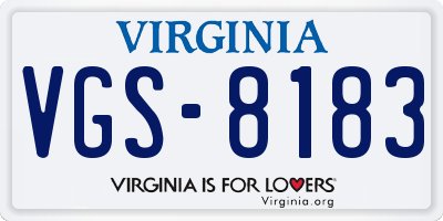 VA license plate VGS8183