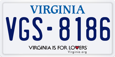 VA license plate VGS8186
