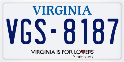 VA license plate VGS8187