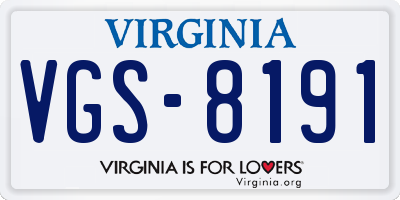 VA license plate VGS8191