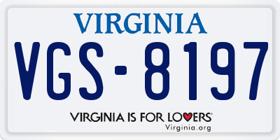 VA license plate VGS8197