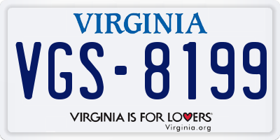 VA license plate VGS8199