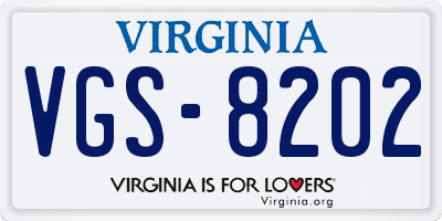 VA license plate VGS8202