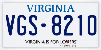 VA license plate VGS8210