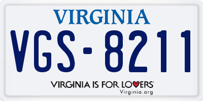 VA license plate VGS8211