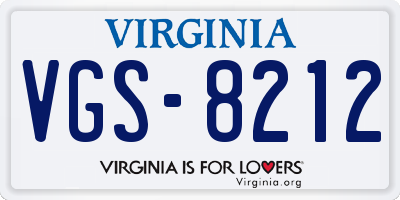 VA license plate VGS8212