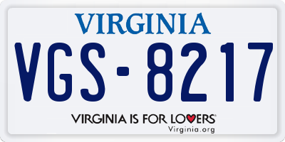 VA license plate VGS8217