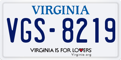 VA license plate VGS8219