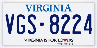 VA license plate VGS8224
