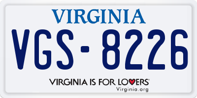 VA license plate VGS8226