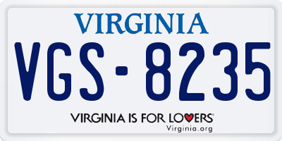 VA license plate VGS8235