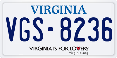 VA license plate VGS8236