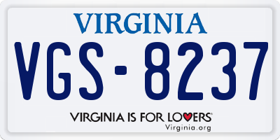 VA license plate VGS8237
