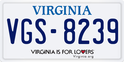 VA license plate VGS8239