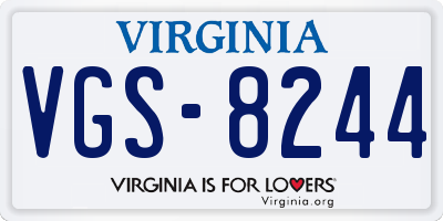 VA license plate VGS8244