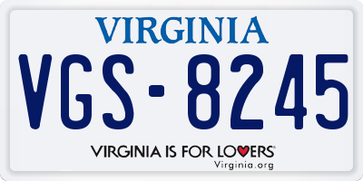 VA license plate VGS8245