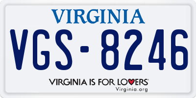 VA license plate VGS8246