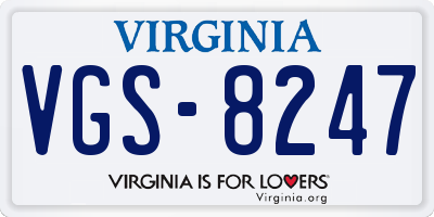 VA license plate VGS8247