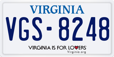 VA license plate VGS8248