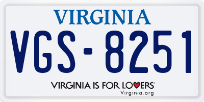 VA license plate VGS8251
